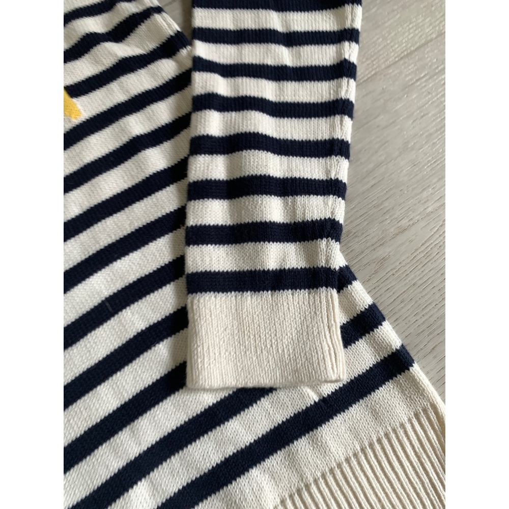 LOFT Womens Navy White Striped Sun Graphic Cotton Knit Sweater Size S 496772 - Picture 4 of 8